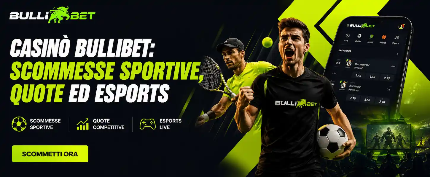 Casinò BulliBet con scommesse sportive, quote competitive ed eSports per giocatori italiani.